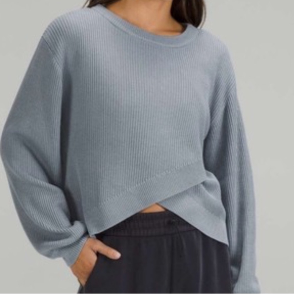 Lululemon Reversible Crossover Sweater Chambray Blue Size 12